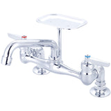 Central Brass 0046-LE0 Two Handle Ledge Kitchen Faucet in Polished Chrome