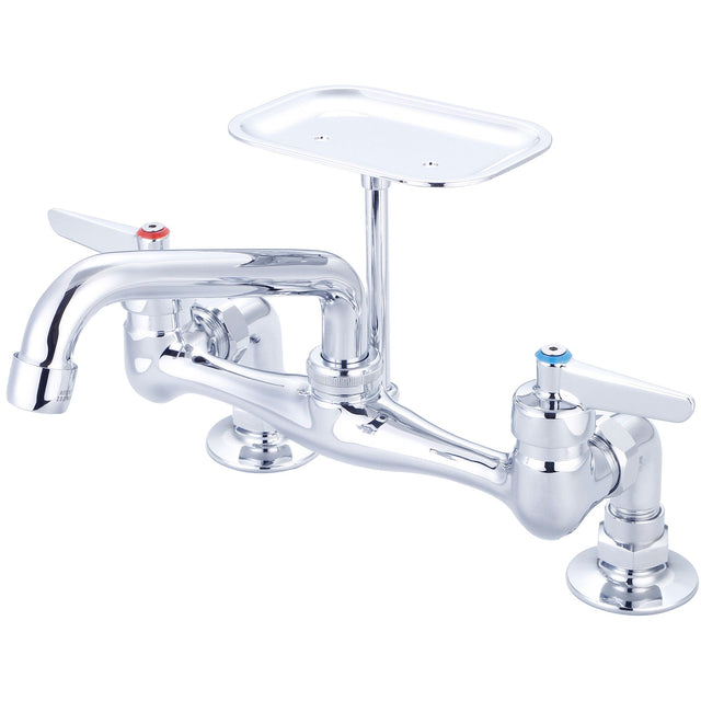 Central Brass 0046-LE0 Two Handle Ledge Kitchen Faucet in Polished Chrome