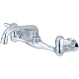 Central Brass 0047-SA Two Handle Wallmount Kitchen Faucet in Polished Chrome