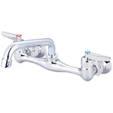 Central Brass 0047-SLE0 Two Handle Wallmount Kitchen Faucet in Polished Chrome