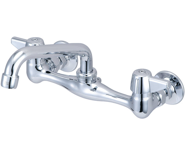 Central Brass 0047-UA Two Handle Wallmount Kitchen Faucet in Polished Chrome