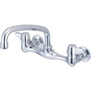 Central Brass 80047-UA1 Two Handle Wallmount Kitchen Faucet in Polished Chrome