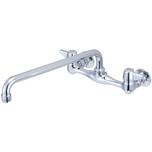 Central Brass 0047-UA4 Two Handle Wallmount Kitchen Faucet in Polished Chrome