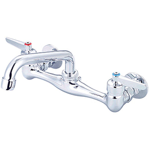 Central Brass 0047-ULE0 Two Handle Wallmount Kitchen Faucet in Polished Chrome
