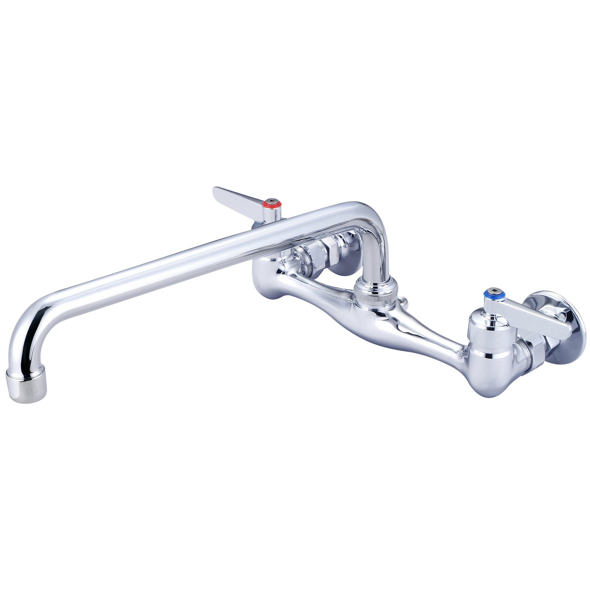 Central Brass 80047-ULE3 Two Handle Wallmount Kitchen Faucet in Polished Chrome