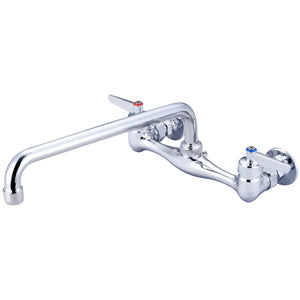 Central Brass 80047-ULE3 Two Handle Wallmount Kitchen Faucet in Polished Chrome