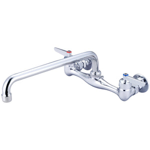 Central Brass 0047-ULE3 Two Handle Wallmount Kitchen Faucet in Polished Chrome