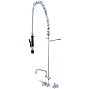 Central Brass 80047-ULE60-AD1 Two Handle Wallmount Pre-Rinse Faucet in Polished Chrome