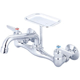 Central Brass 0048-TLE0 Two Handle Wallmount Kitchen Faucet in Polished Chrome