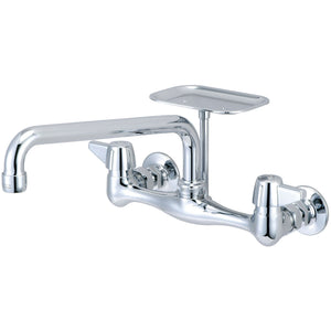 Central Brass 0048-UA2 Two Handle Wallmount Kitchen Faucet in Polished Chrome