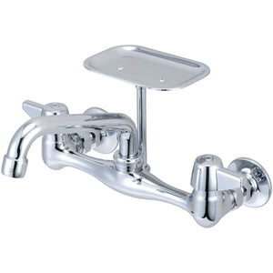 Central Brass 0048-UA Two Handle Wallmount Kitchen Faucet in Polished Chrome