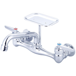 Central Brass 0048-ULE0 Two Handle Wallmount Kitchen Faucet in Polished Chrome