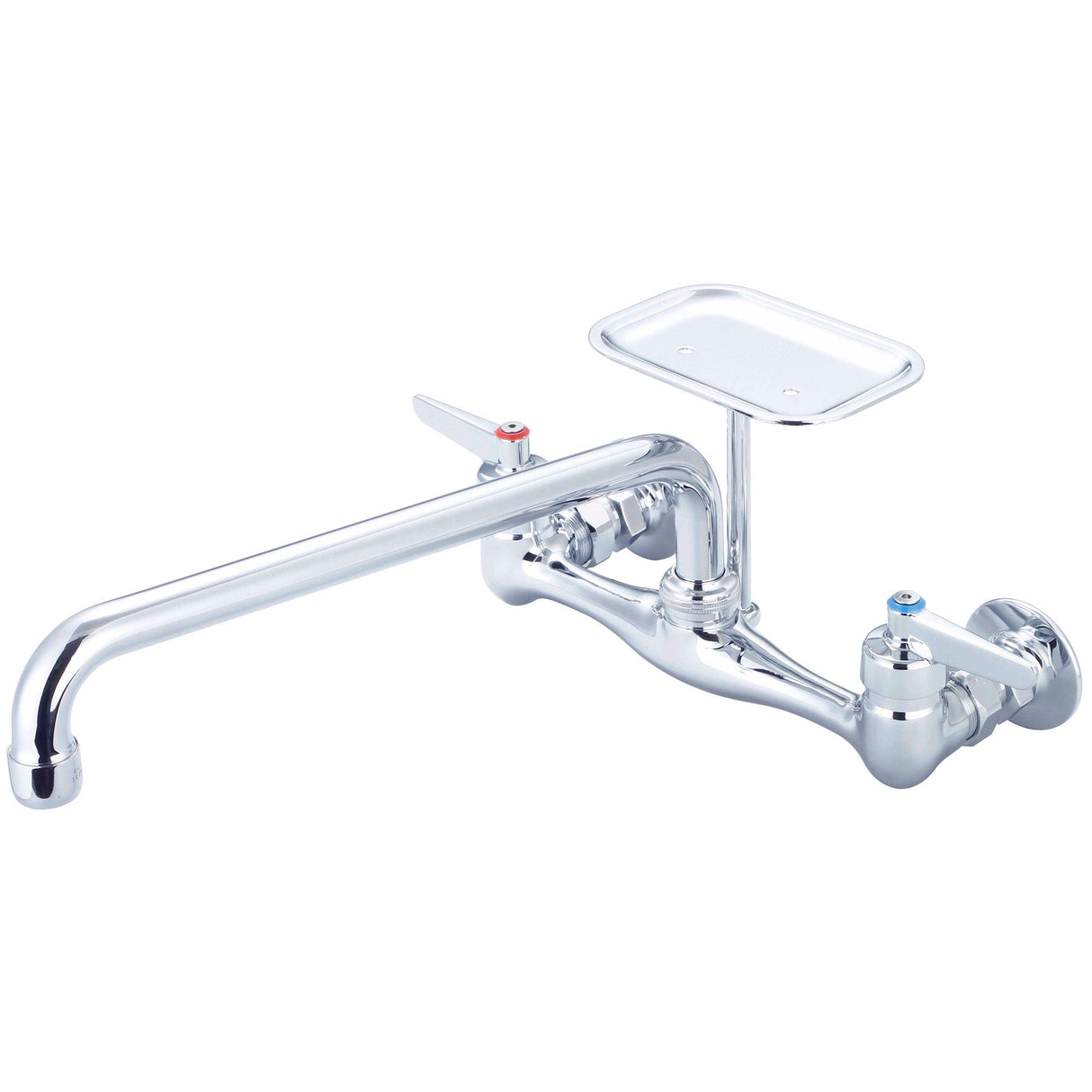 Central Brass 80048-ULE3 Two Handle Wallmount Kitchen Faucet in Polished Chrome