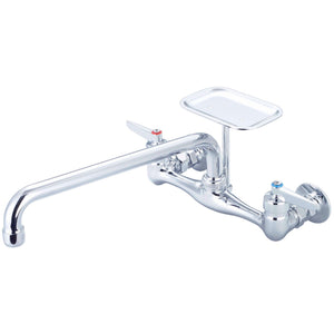 Central Brass 0048-ULE3 Two Handle Wallmount Kitchen Faucet in Polished Chrome