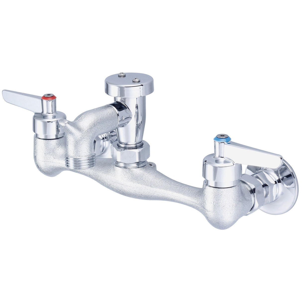 Central Brass 0050-ULERC Two Handle Wallmount Service Sink Faucet in Rough Chrome