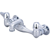 Central Brass 0051-URC Two Handle Wallmount Service Sink Faucet in Rough Chrome