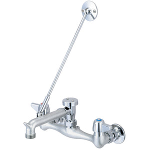 Central Brass 0054-URC-Q Two Handle Wallmount Service Sink Faucet in Rough Chrome