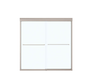 MAAX 135661-900-305-000 Aura 55-59 x 57 in. 6 mm Sliding Tub Door for Alcove Installation with Clear glass in Brushed Nickel