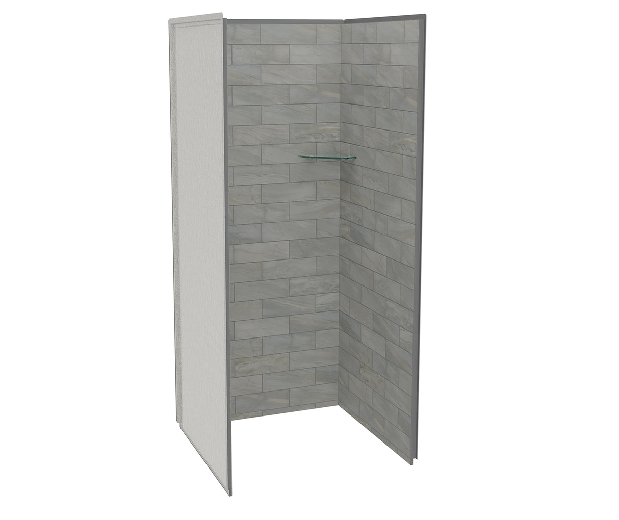 MAAX 107479-312-505 Utile 3636 Composite Direct-to-Stud Three-Piece Alcove Shower Wall Kit in Organik Clay