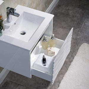 Blossom Paris 30" White Vanity Base with Ceramic Sink and Mirror
