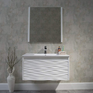 Blossom Paris 36 Inch Vanity Base in White. Available with Ceramic Sink / Ceramic Sink + Mirror - The Bath Vanities