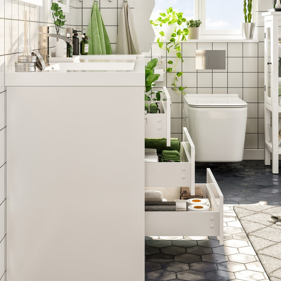 Lugano 72 in. White Double Sink  Bath Vanity with Acrylic Top and Integrated Sinks