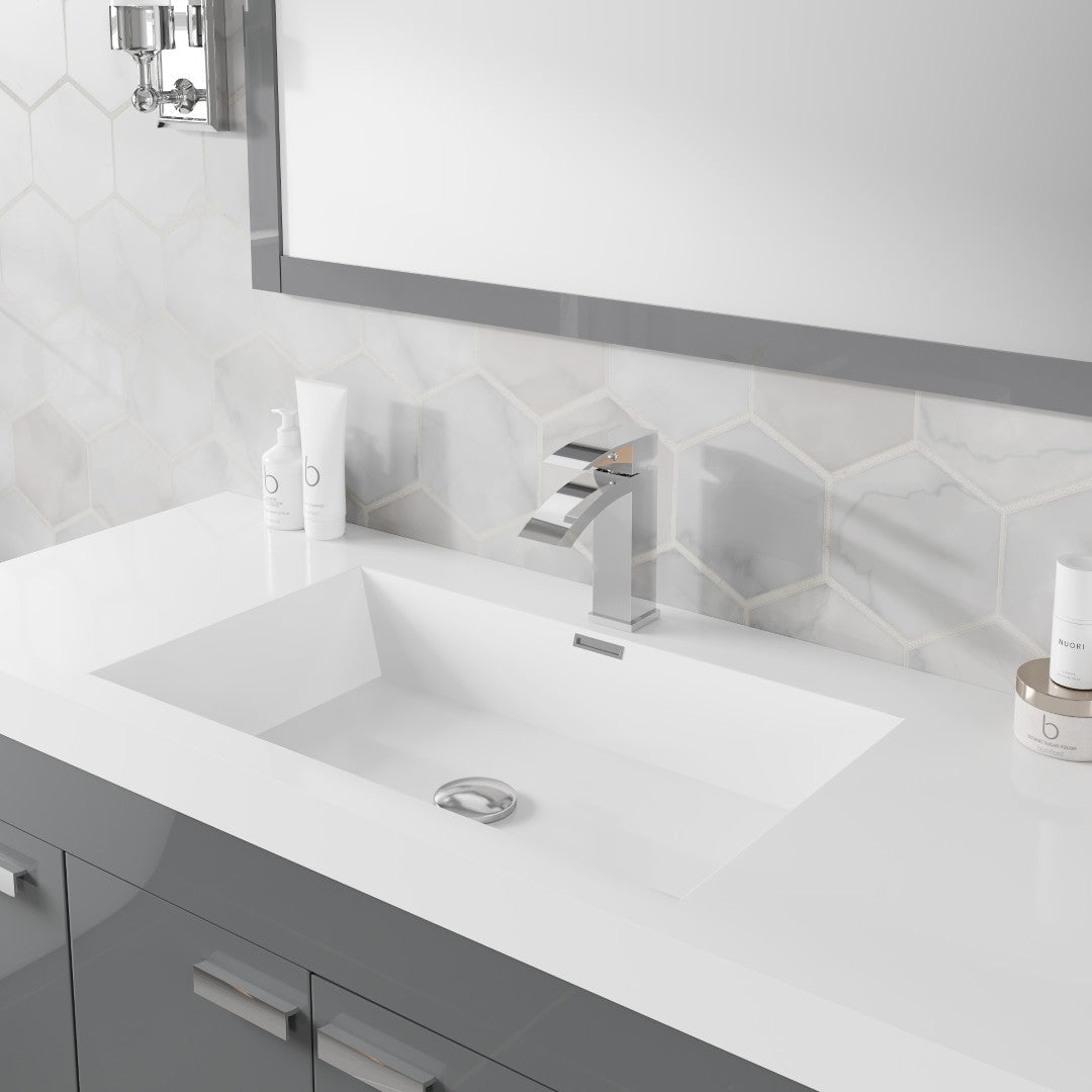 Lugano 48 in. Gray Single Sink Bath Vanity with Acrylic Top and Integrated Sink