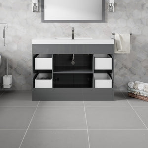 Lugano 48 in. Gray Single Sink Bath Vanity with Acrylic Top and Integrated Sink
