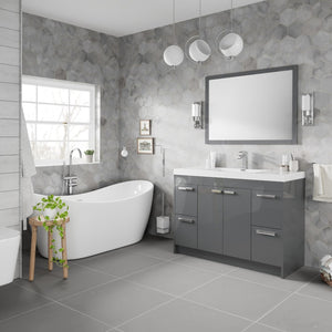 Lugano 48 in. Gray Single Sink Bath Vanity with Acrylic Top and Integrated Sink