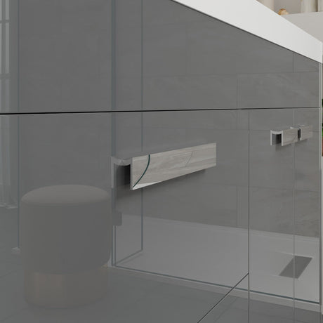 Lugano 60 in. Gray Double Sink  Bath Vanity with Acrylic Top and Integrated Sinks