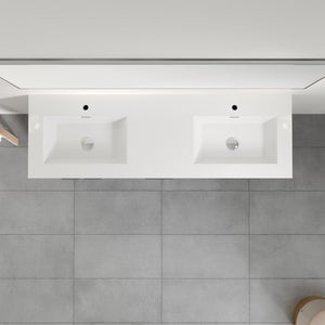 Lugano 60 in. Gray Double Sink  Bath Vanity with Acrylic Top and Integrated Sinks