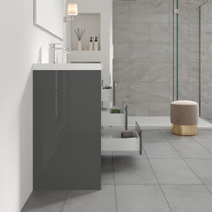 Lugano 60 in. Gray Double Sink  Bath Vanity with Acrylic Top and Integrated Sinks