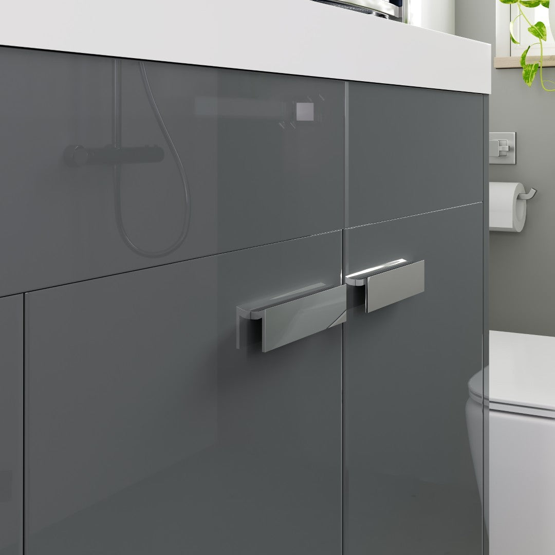 Lugano 72 in. Gray Double Sink  Bath Vanity with Acrylic Top and Integrated Sinks