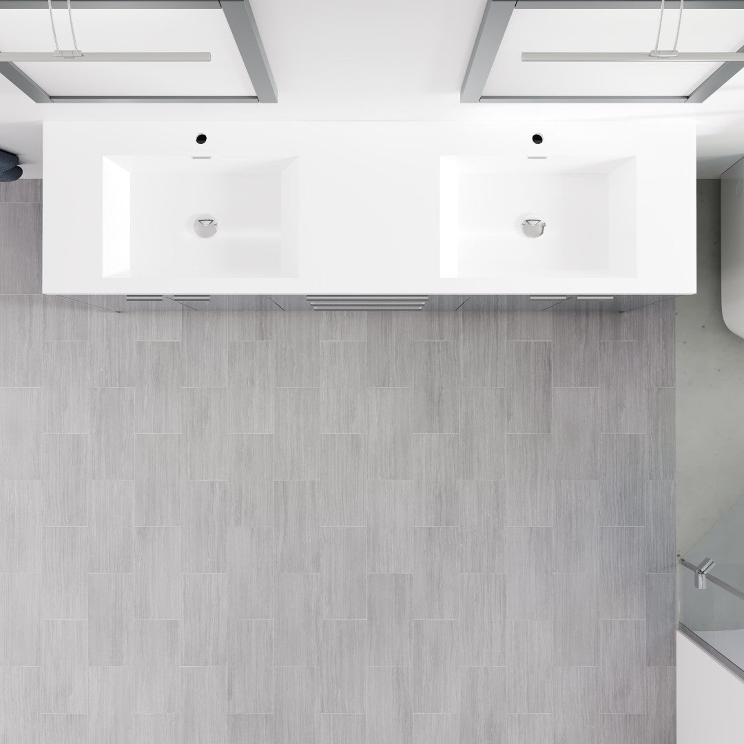 Lugano 72 in. Gray Double Sink  Bath Vanity with Acrylic Top and Integrated Sinks