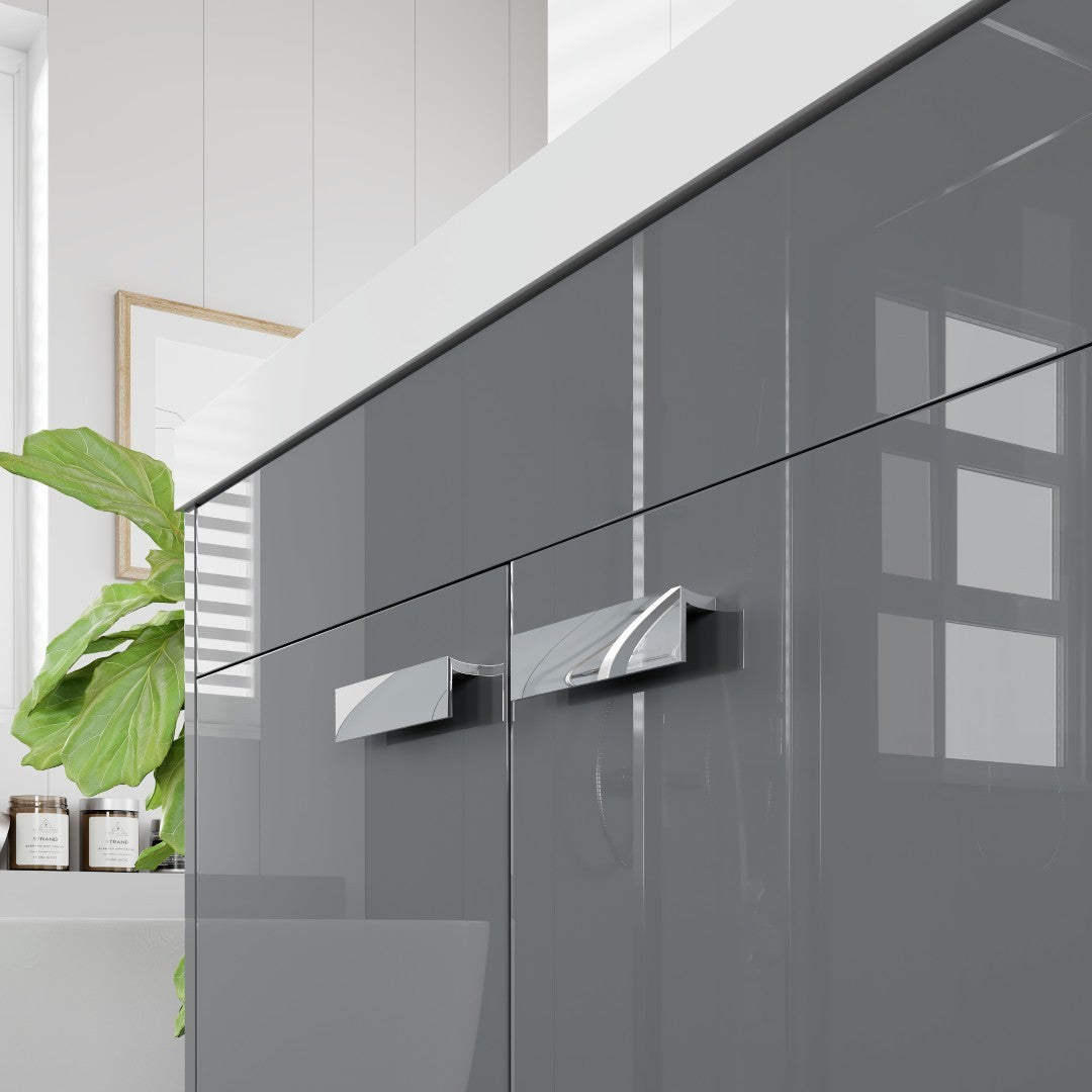 Lugano 84 in. Gray Double Sink  Bath Vanity with Acrylic Top and Integrated Sinks