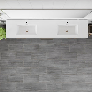 Lugano 84 in. Gray Double Sink  Bath Vanity with Acrylic Top and Integrated Sinks