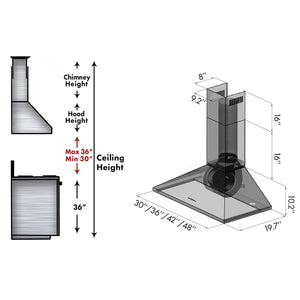 ZLINE Convertible Vent Wall Mount Range Hood in Stainless Steel (KL2)
