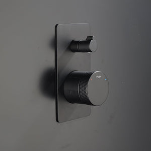 DAX Brass Round Shower Valve with 2 Functions, Matte Black DAX-65150-BL