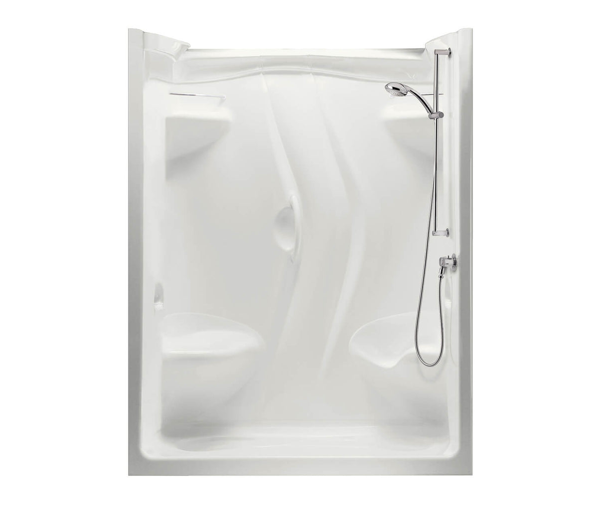 MAAX 101142-000-001-117 Stamina 60-II 60 x 36 Acrylic Alcove Right-Hand Drain Two-Piece Shower in White