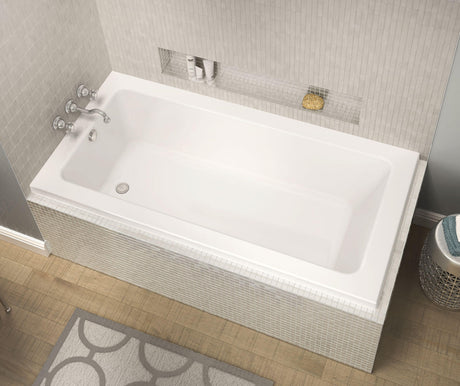 MAAX 106199-L-003-001 Pose Acrylic Corner Left Left-Hand Drain Whirlpool Bathtub in White