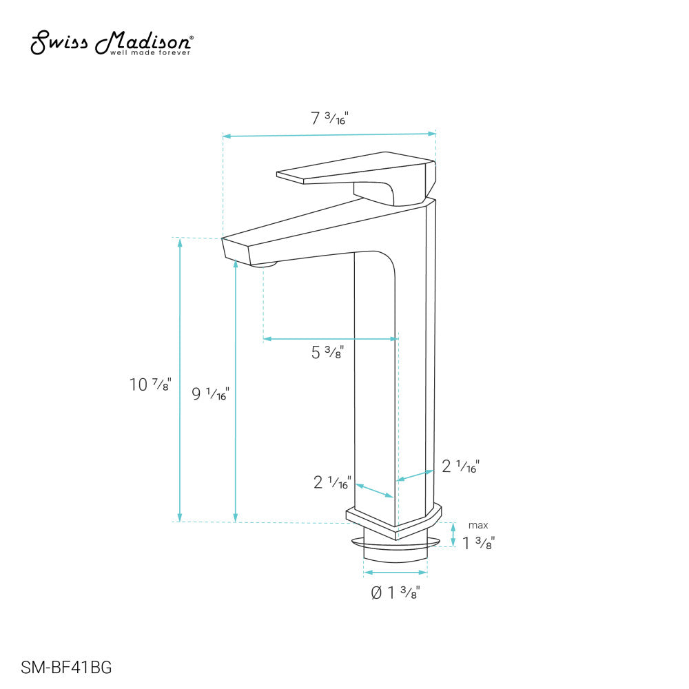 Voltaire Single Hole, Single-Handle, High Arc Bathroom Faucet in Brushed Gold