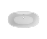 MAAX 106192-000-002-126 Delsia 6032 AcrylX Freestanding Center Drain Bathtub in White with Thundey Grey Skirt