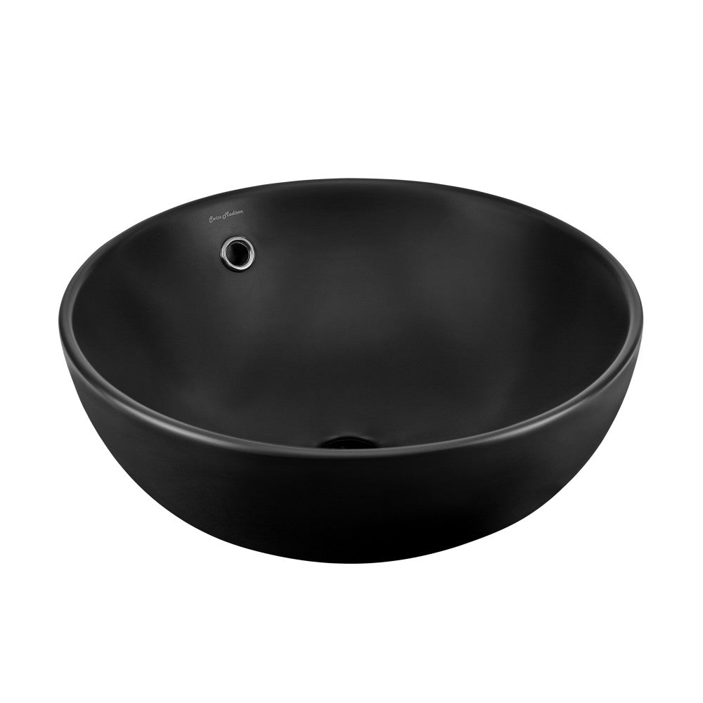 Sublime 17” Round Vessel Sink in Matte Black