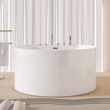 New England Home Goods 47" Compact Massage Bathtub with Whirlpool Jets for Small Bathrooms