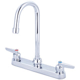 Central Brass 0122-LE17 Two Handle Cast Kitchen Faucet in Polished Chrome
