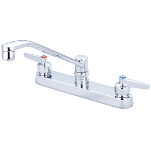 Central Brass 0122-LE6 Two Handle Cast Kitchen Faucet in Polished Chrome