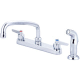 Central Brass 0123-LE1 Two Handle Cast Kitchen Faucet in Polished Chrome