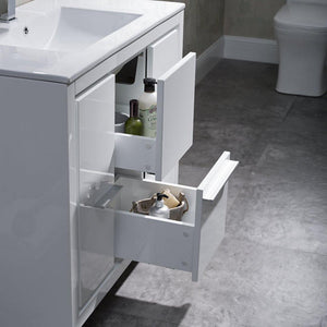 Milan 36" Vanity set, White/Silver Grey, Mirror, Medicine Cabinet
