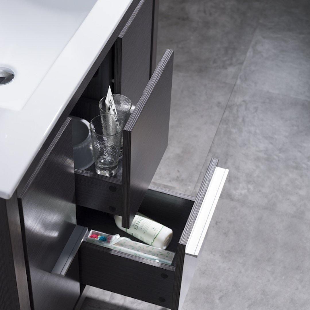 Milan 36" Vanity set, White/Silver Grey, Mirror, Medicine Cabinet