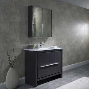 Milan 36" Vanity set, White/Silver Grey, Mirror, Medicine Cabinet